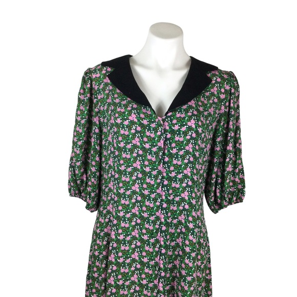 ASOS Cottage Core Collared Midi Tea Dress in Floral Print Nwot - Picture 9 of 14